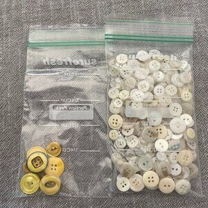Set of White & Yellow Replacement Button Different Sizes!